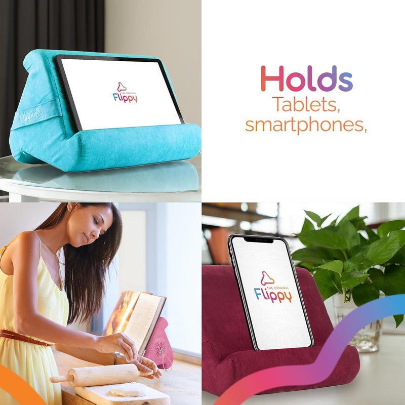 Flippy Original Tablet Pillow Stand & iPad Holder, Gift for Book Lovers & Readers, Multi-Angle Stand with Storage for Lap, Desk & Bed, Compatible with Kindle, Fire, iPad & Samsung, in The Pink Baby - Image 5